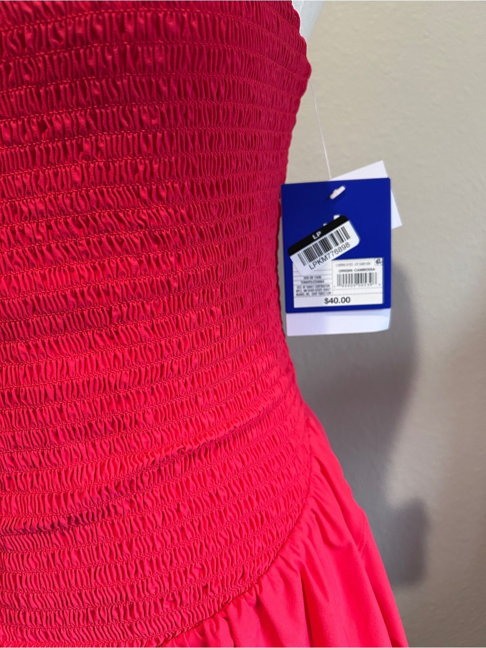 JoyLab Red Smocked Drop Waist Activewear - Picture 6 of 6